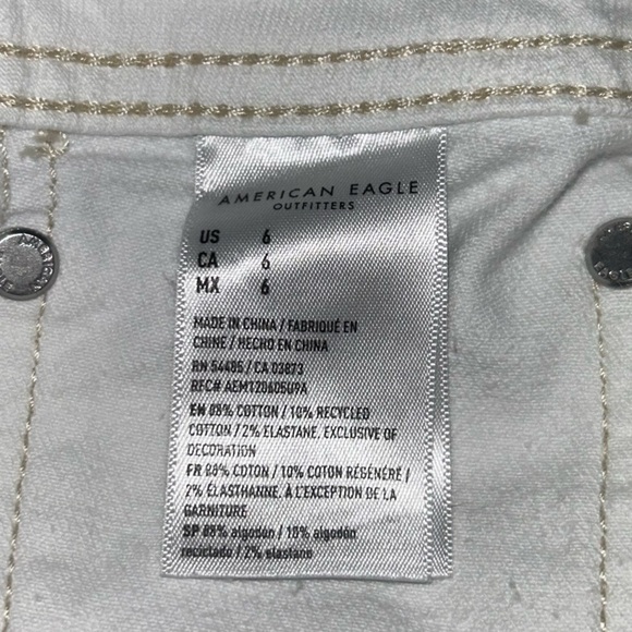 American Eagle Womens Shorts Size 6 White  Easy Shortie Stretch Denim AE - Picture 4 of 7